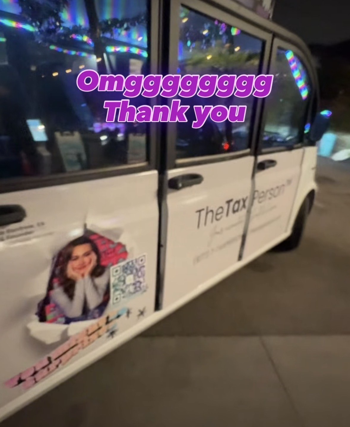 TheTaxPerson branded van with rainbow window light